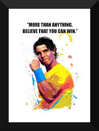 He is a tennis player. Tallenge Spirit Of Sports Tennis Legend Rafael Nadal Motivational Poster Small Poster Paper Framed 12 X 17 Inches Amazon In Electronics