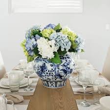 This protects the ceramic from water damage and makes changing the water so much easier. N E W Ginger Jar Our Favourite Thing Paired With Our Favourite Flowers Hamptonshomeau Blue And White Ginger Jars Ginger Jar Decor Pumpkin Centerpieces
