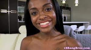 Nosepierced ebonyteen doggystyle rammed by white guy - vikiporn.com