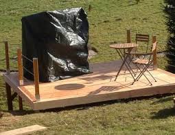 Holzterrasse An Einem Kleinen Abhang Gebaut Garten Sagen Schrauben Holz Holzterrasse