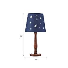 Maybe you would like to learn more about one of these? Star Patterned Barrel Fabric Table Light Modern 1 Light Dark Blue Nightstand Lamp With Wood Baluster Arm Beautifulhalo Com