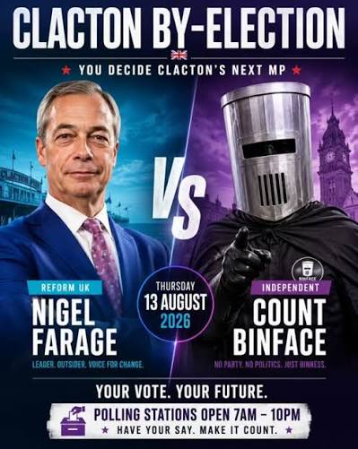 There's an unusual by-election taking place in Clacton in the UK next week.  It's unusual because Nigel Farage, the Reform UK MP who sits there, has  triggered the contest himself.⁠ ⁠ It's