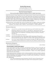 electrical systems engineer resume example