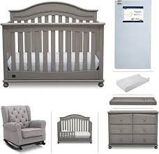 Buy Baby Nursery Furniture Set 7 Pieces Including Convertible Crib Dresser Rocking Chair Crib Mattress Toddler Rail Changing Top Changing Pad Simmons In 2020 With Images Baby Nursery