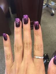 Black And Glitter Nails Plum Nail With Purple And Silver Sparkles Purple And Silver Nails Black And Purple Nails Purple Nail Designs