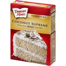 Have your cake & eat it too with our delicious, gluten free cake mixes! Duncan Hines Signature Coconut Supreme Cake Mix 16 5 Oz Box Walmart Com Walmart Com