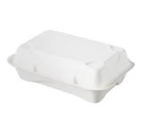 Eco-Products EP-HC96 9" x 6" x 3" White Compostable Sugarcane Takeout  Container - 250/Case