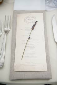 Simple Linen Napkin With A Cream Menu Topped With One Lavender Bloom I Am So Glad To See More Natural Wedding Th Lavender Wedding Grey Wedding Theme Wedding