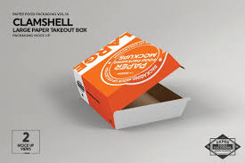 Paper Clamshell Takeout Boxes Mockup Box Mockup Free Packaging Mockup Food Box Packaging