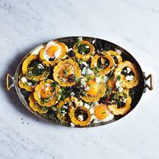 Enjoy A Tasty And Delicious Meal With Your Loved Ones Learn How To Make Baked Eggs With Delicata Squash Spinach A Spinach And Feta Delicata Squash Baked Eggs