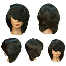 African american hairstyles kinky curly capless synthetic wigs. Short Side Bang Straight Flip Feathered Bob Synthetic Wig Natural Black Wigs Women Natural Short Straight Synthetic Wigs For Women From Beautyecho 20 11 Dhgate Com