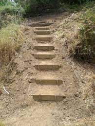 Inexpensive Hillside Steps Sloped Garden Garden Stairs Garden Steps