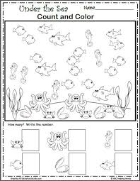 Under The Sea Count And Color Madebyteachers Kindergarten Math Worksheets Preschool Writing Kindergarten Worksheets