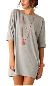Women S Comfy Short Sleeve Casual Loose T Shirt Dress Gray C312e6raynl Clothes For Women Womens Casual Outfits Clothes