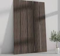 ULTRALIGHT Flexible Lightweight Dark Smoke Oak Acoustic Wood Slat Wall  Panels with Black Felt Backing