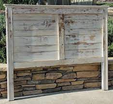 Painted Cottage Chic Shabby Tufted Upholstered Romantic French Queen Headboard Home Decorators Co Farmhouse Headboard Rustic Wood Headboard Custom Headboard