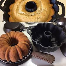 Are You Kidding Me French Vanilla Walnut Peach Bundt Cake In Lodgecastiron Fluted Cake Pan Cast Iron Cooking Cake Pans French Vanilla