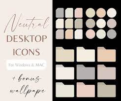 27 Desktop Neutral Icons With Free Wallpaper Organizer For Macbook And Windows Circle Folder File Icons Desktop Aesthetics In 2021 Desktop Icons Free Desktop Icons Folder Icon