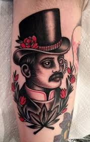 Charismatic Old School Portrait Tattoo I Want Tattoo Traditional Tattoo Gentleman Tattoo Traditional Tattoo Man