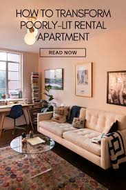 How I Rescued A Rental With Bad Light Living Room Without Light Dark Living Rooms Dark Furniture Living Room
