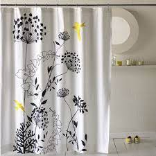 Black And White Flower Shower Curtain Decor Ideas Black Shower Curtains White Shower White Shower Curtain