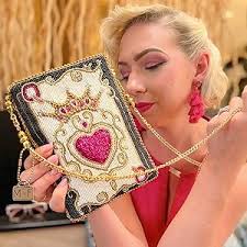 Beaded Crossbody Bag Mary Frances Crowned Jewel Beaded Crossbody Cell Phone  Bag Clutch Novelty Purse With Removable Chain Strap, Multicolor, Multicolor  Beaded Evening Bag