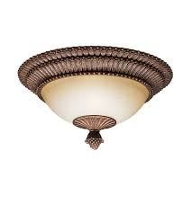 Kichler Lighting Larissa 2 Light Flush Mount In Tannery Bronze W Gold Accent 8413tzg
