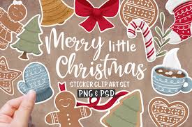 Download Christmas Sticker Clipart Set Graphic By Brushed Rose Creative Fabrica SVG Cut Files