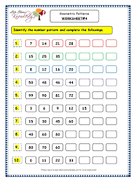 grade 3 maths worksheets geometry geometric patterns in shapes numbers 4 pdf