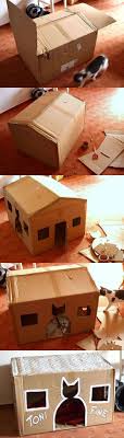 Diy Facile Pour Enfants Maison Pour Chat En Carton 27 Supers Idees Bricolage Pour Chats Et Chi Bricolage Pour Chat Maison De Chat Maison De Chat En Carton