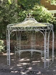 Runder Pavillon Mit Sitzbank Rosenpavillon Pavillon Schmiedeeisen
