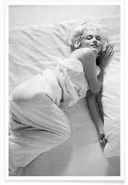The invisible clothing marilyn wore to bed? Marilyn Monroe In Bed Photograph Poster Juniqe