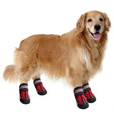 Qumy Dog Boots Waterproof Shoes For Large Dogs With Reflective Velcro Rugged Anti Slip Sole Black 4pcs Dog Boots Waterproof Shoes Large Dogs