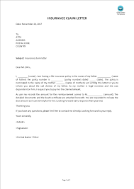 Negative response of seller to claim letter. Insurance Claim Letter Templates At Allbusinesstemplates Com