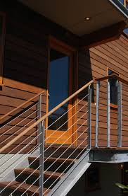 Steel and glass railing installed in a project in tiburon, ca designed by tiburon based holscher architecture. Railing Modern Exterior Photos Houzz