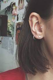 Hope You Like My Ear Piercing Tragus Helix Lobe Small Piercing Tragus Helix Upperlobe Piercing Ear Piercings Tragus Earings Piercings Piercings Unique