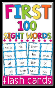 The set includes 90 sight word cards and also blank cards for you to write your own words. First 100 Sight Words Printable Flash Cards Printable Cards