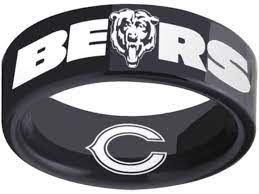Chicago Bears Logo Ring Nfl Football Weddingring Anniversary Jewelry Giftideas Fanclub Gift Chicago Bears Black Rings Chicago Bears Logo