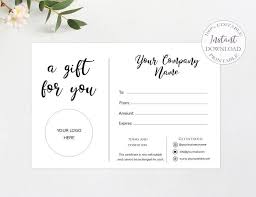 Rustic Gift Card Template Business Add Your Logo Printable Etsy In 2020 Gift Card Template Gift Card Design Business Thank You Cards