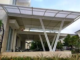 Kanopi berbahan kaca memungkinkan cahaya matahari masuk dan hanya akan melindungi dari hujan. 73 Model Kanopi Rumah Minimalis Terbaru 2019 Jasa Pembuatan Dan Pemasangan Kanopi Tangerang Jakarta Bogor Depok Bekasi