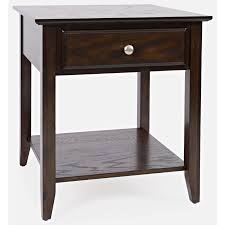 This dining table with 4 straight legs contemporary styling features clean, simple lines to match any decor crafted from durable asian solid woods. Espresso Dark Brown Wood End Table W Drawer Shelf By Jofran Furniture