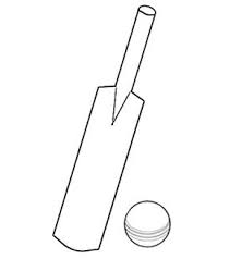 How to draw a cricket bat. Free Online Cricket Bat Ball Colouring Page Kids Activity Sheets Sport Colouring Pages Cricket Bat Bat Coloring Pages Sports Coloring Pages