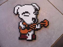 Pixel Art En Perle Hama Le Chien D Animal Crossing En Perle Hama Animaux Perles Hama Perles Hama Billes De Fer