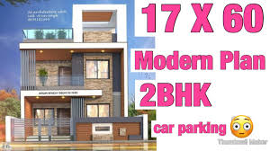 17 X 60 Modern House Design Plan Map 3d View Elevation Parking Lawn Garden Map Vastu Anusar Oyehello