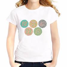 Us 6 58 48 Off Color Blind Test Chart T Shirts Feminina Summer Tops Tee Shirt Breathable Comfort Tshirt Short Sleeve Girls T Shirts Femme In