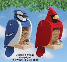 Blue Birds That Look Like Cardinals Cardinal Blue Jay Feeder Set Workshop Supply In 2020 Wooden Bird Feeders Wooden Bird Bird House Feeder