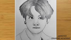 Jungkook fanart kpop fanart bts jungkook long hair drawing boy drawing drawing sketches drawings boys long hairstyles bts imagine. Bts Jungkook Drawing Using One Pencil Pencil Sketch Drawing Tutorial Face Drawing Bts Army Youtube