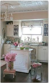 Small Exquisite Island In Shabby Chic Kitchen Shabby Chic Kitchen Decor Shabby Chic Living Shabby Chic Kitchen