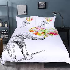 Largest assortment of mattresses and lowest price guaranteed. Sketch Elephant Duvet Cover Sets Pure White Background Reactive Printing Love Flower King Size Bedding Set Cotton Bed Sets Rt85 Bedding Sets Aliexpress