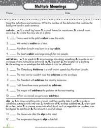 Multiple Meaning Words Worksheet Education Com In 2020 Multiple Meaning Words Worksheet Multiple Meaning Words Multiple Meaning Words Activities